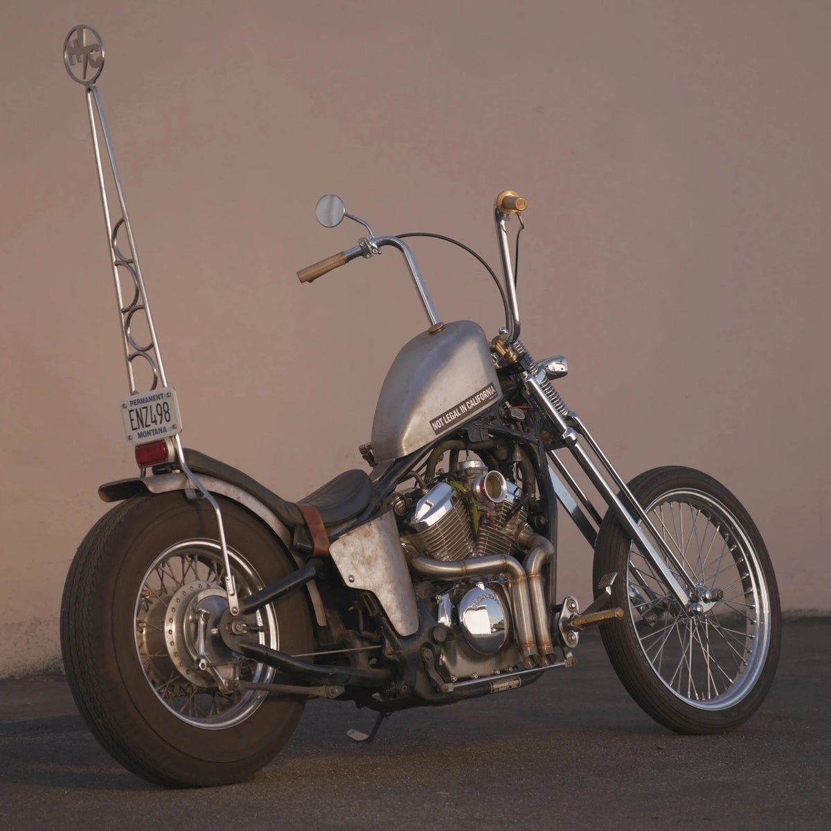 Boot Burner Exhaust for Honda Shadow VT600 VLX 88-07 - Stainless