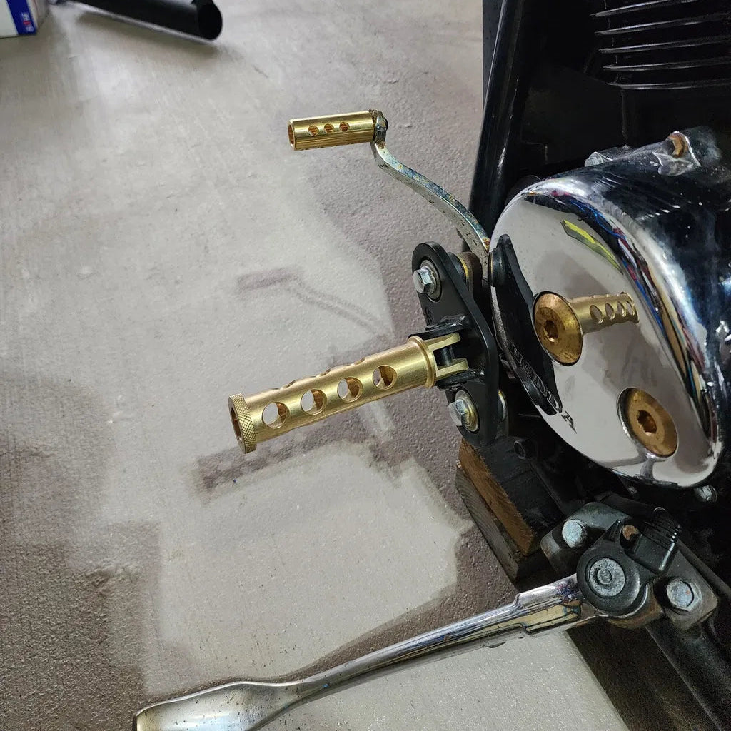 THE BRASS BOX - Complete Controls Kit - Grips, Pegs, Shifter, Throttle Assembly & Carb Shield