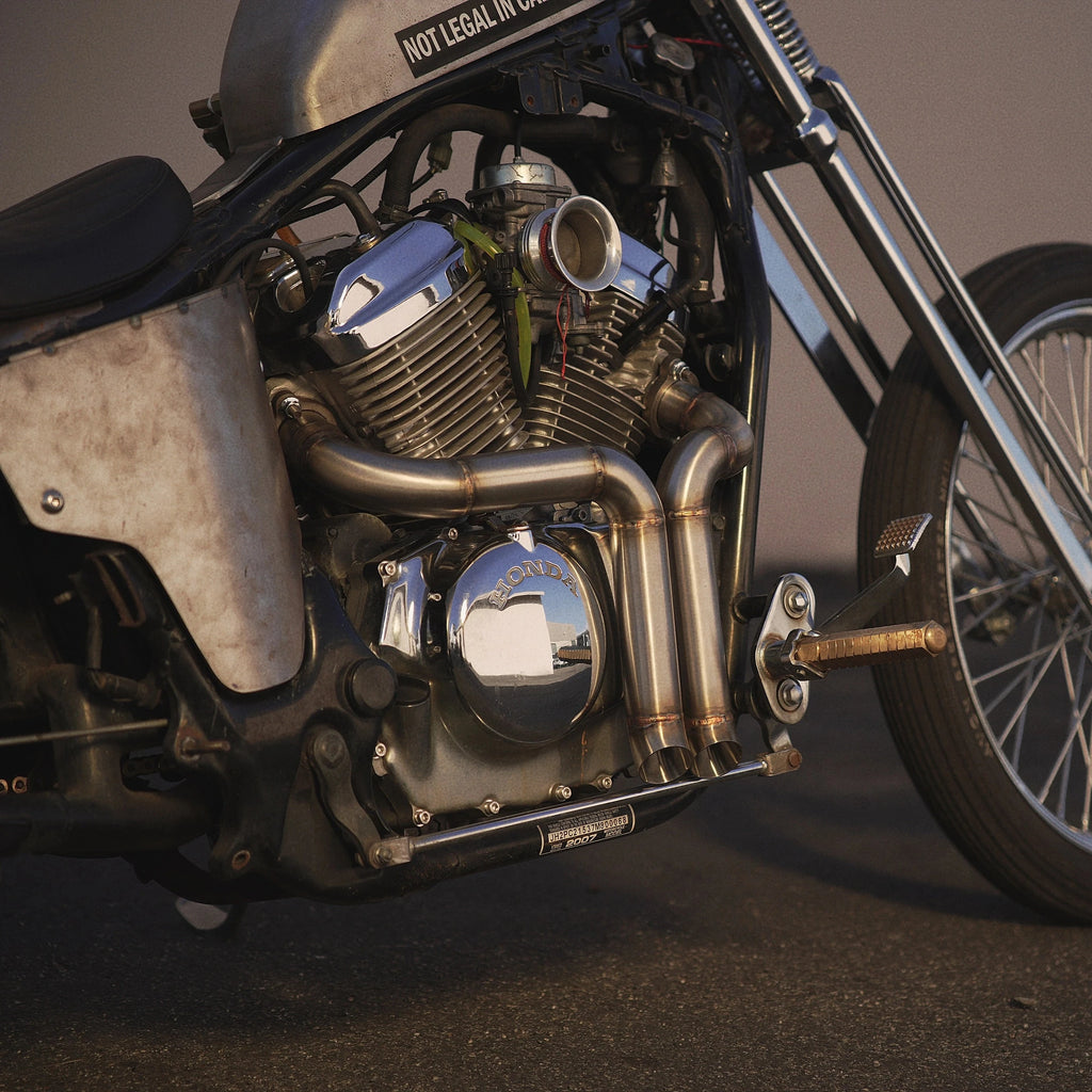 Boot Burner Exhaust for Honda Shadow VT600 VLX 88-07 - Stainless Steel