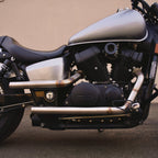 HI-LO Drag Stainless Steel Exhaust for Honda Shadow VT750 - 2004 & Newer Aero Phantom Spirit