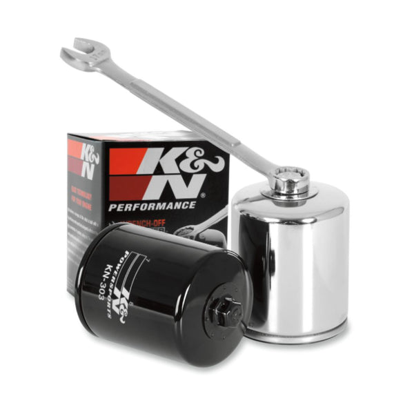 K & N Performance Oil Filter - CHROME Spin-On (KN-303C)
