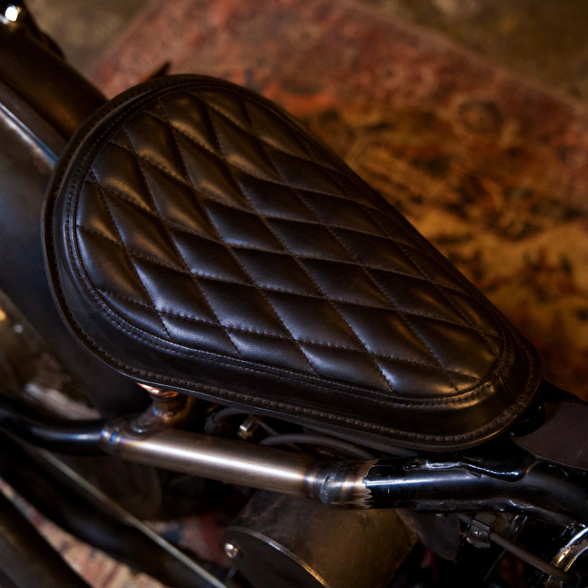 Libritor Mark I - Universal Solo Seat - Black Leather Padded - Diamond Stitch