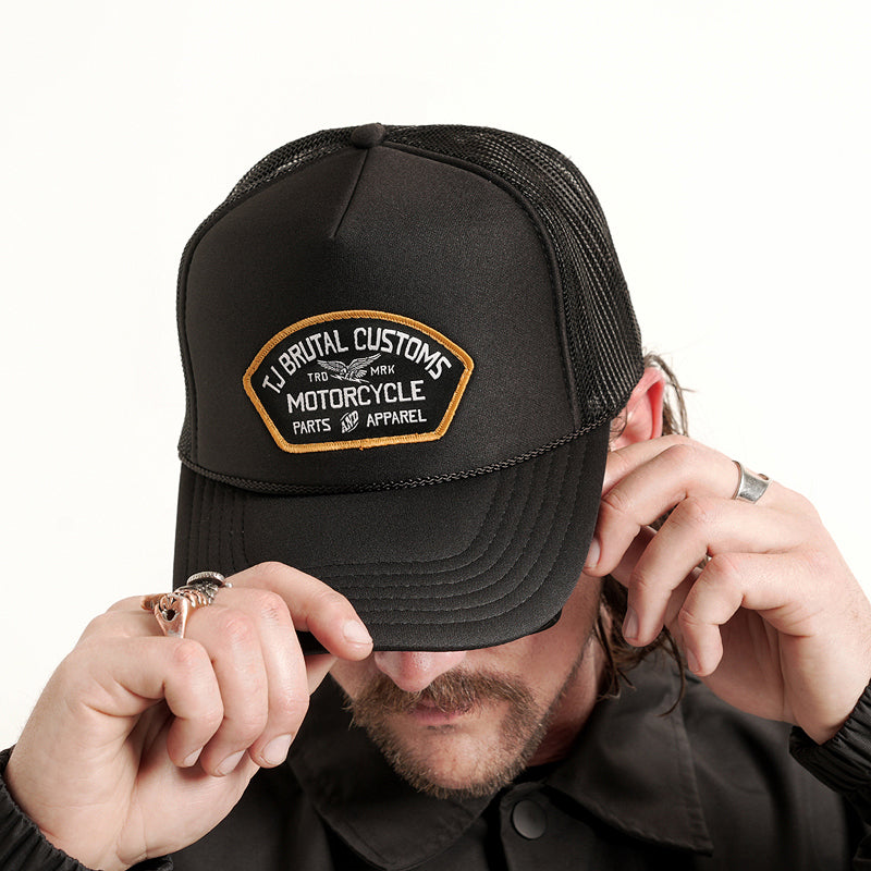 TJ Brutal Customs Shop Stop Trucker Hat with Patch