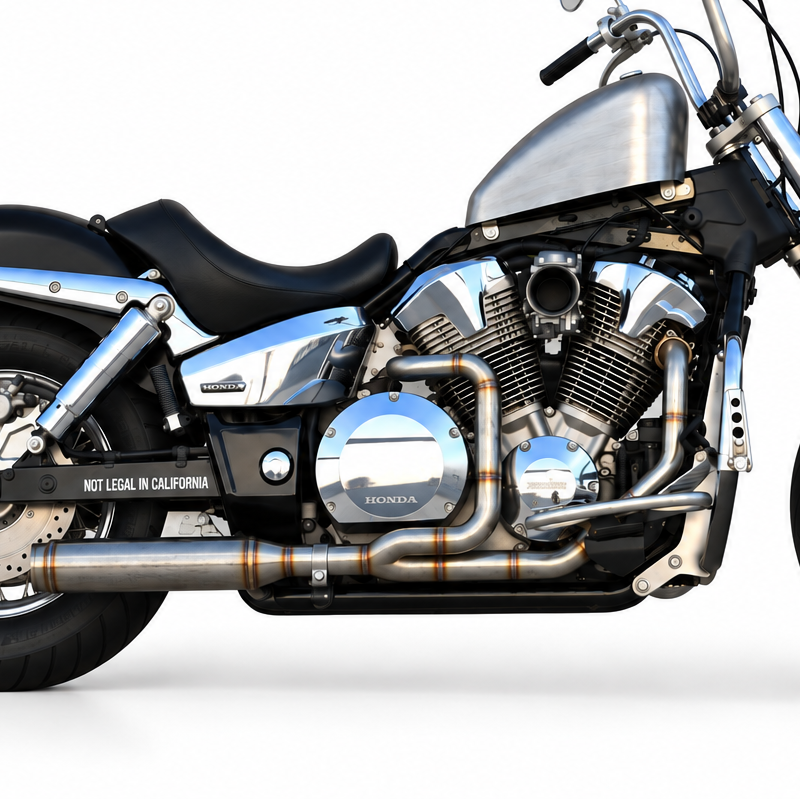 Brutal PRO 2-1 Performance Stainless Exhaust + Modular Muffler - Honda VTX1300