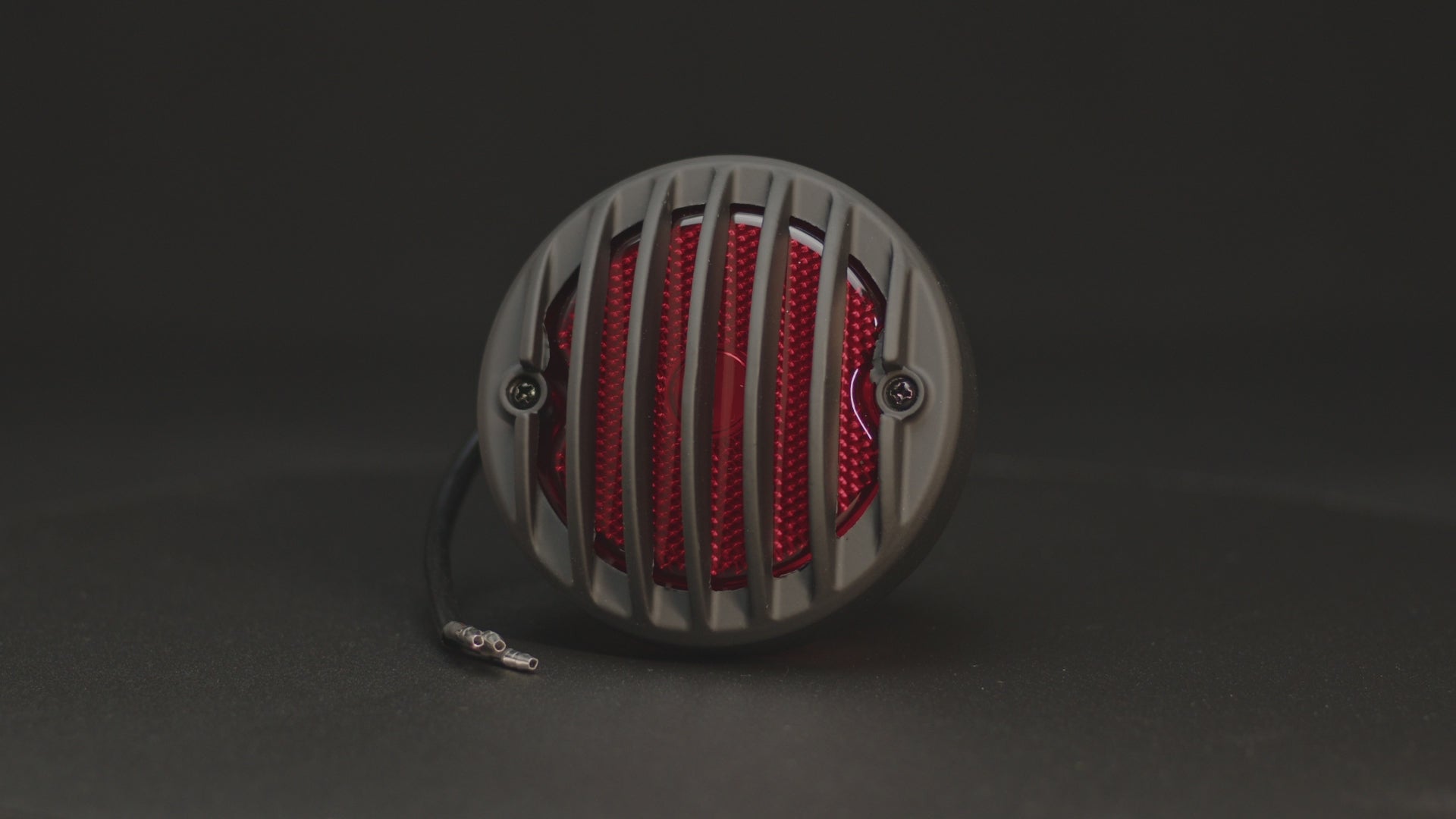 Motorcycle Tail Light - Satin Black Finned LED 12V