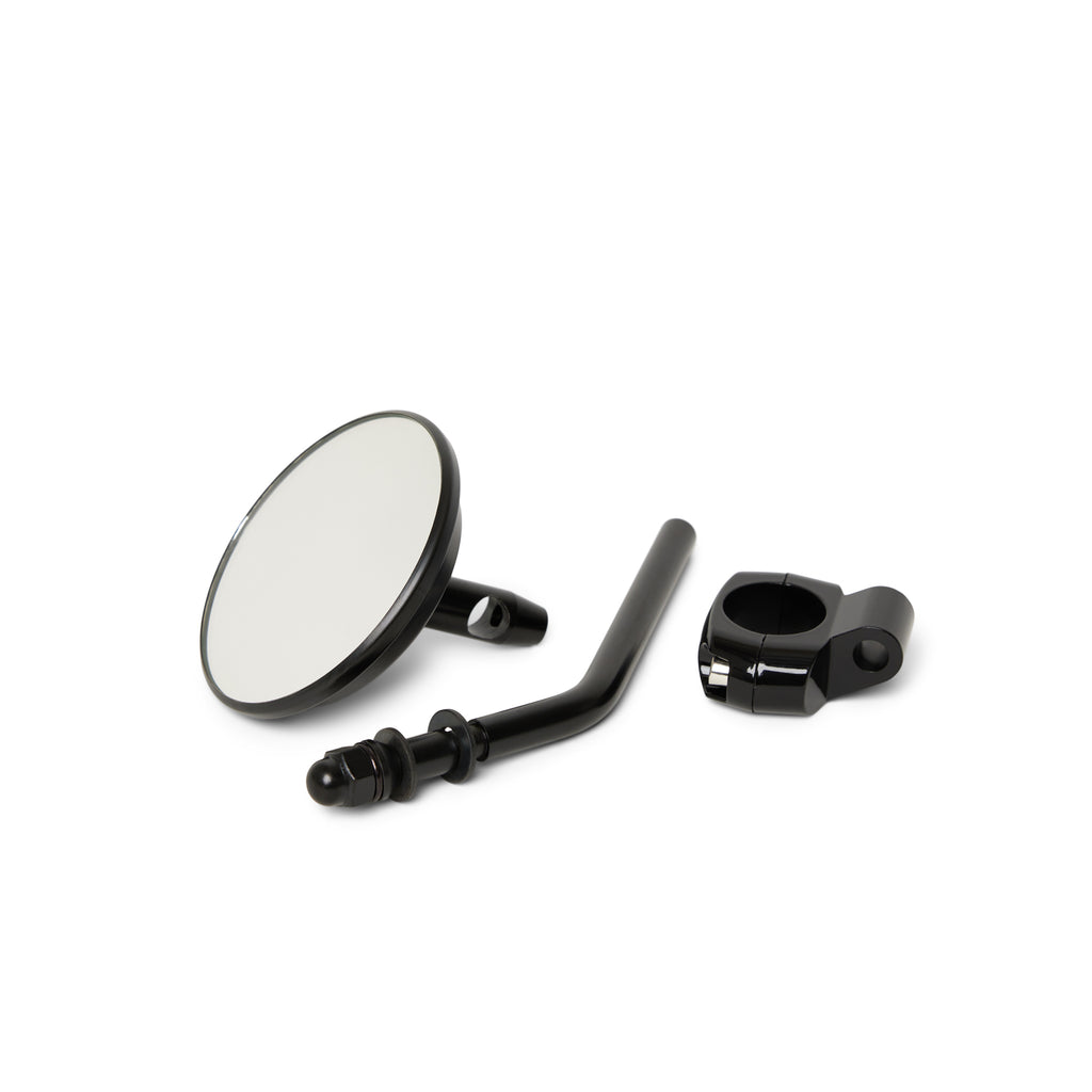 Classic Chrome Maltese Cross Clamp-On Mirror For Chopper Bobber Motorcycles