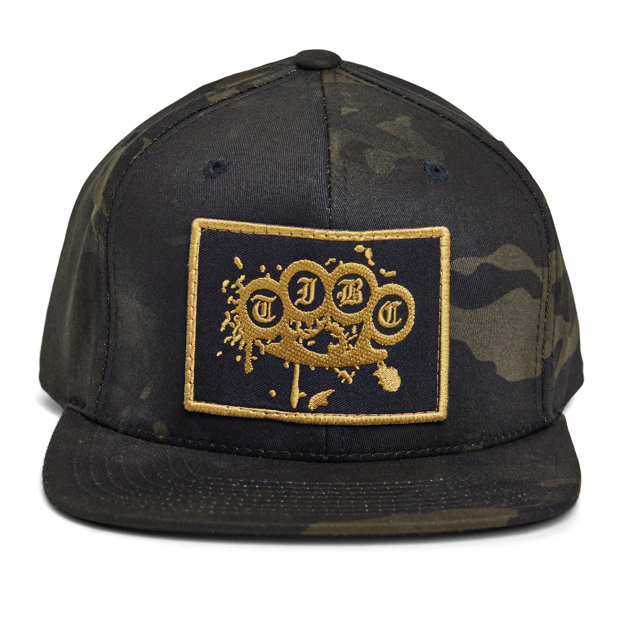 Multicam Snapback Hat - 5 Panel - TJ Brutal Customs Knuckles Patch