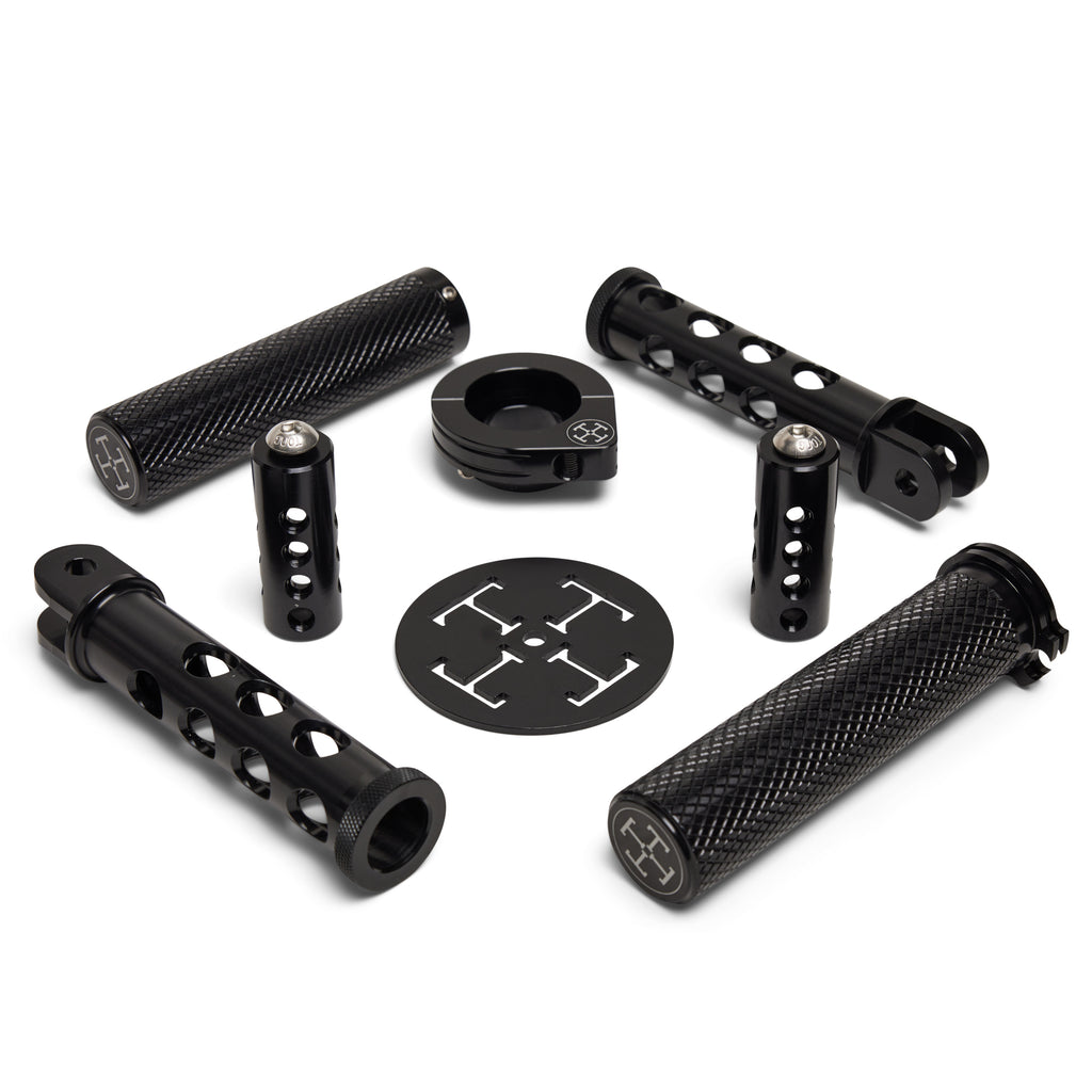 THE BLACK BOX - Complete Controls Kit - Grips, Pegs, Shifter, Brake Peg, Throttle Assembly & Carb Shield
