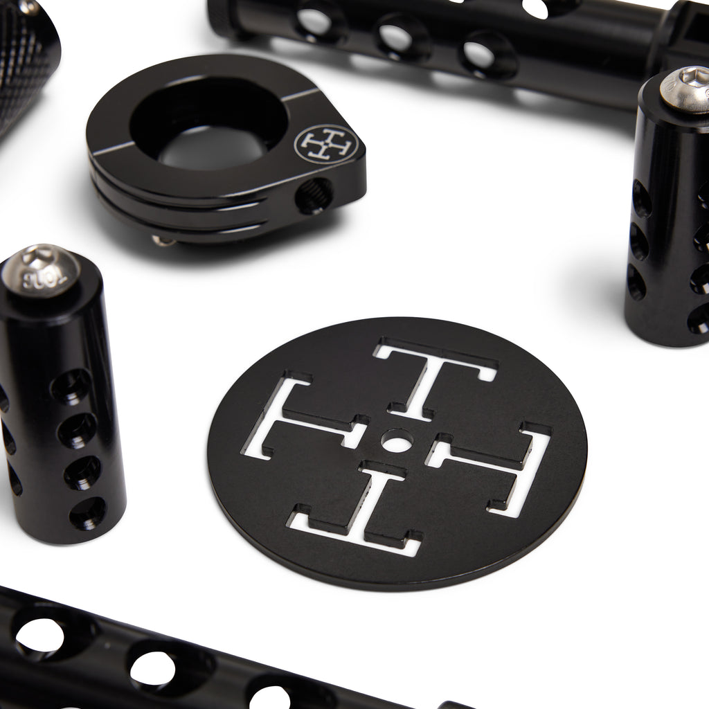 THE BLACK BOX - Complete Controls Kit - Grips, Pegs, Shifter, Brake Peg, Throttle Assembly & Carb Shield